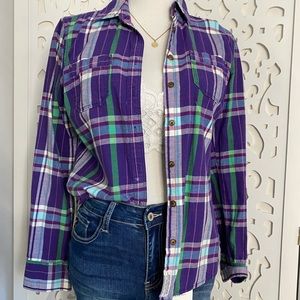 Purple plaid flannel